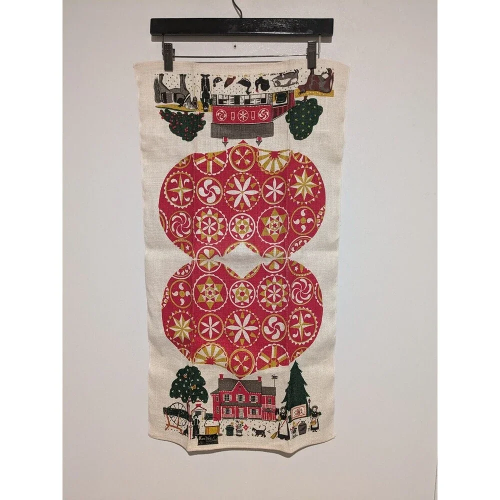Kay Dee Designs VTG Linen Tea Towel Dutch Folk Art Unused W/Sticker Vintage